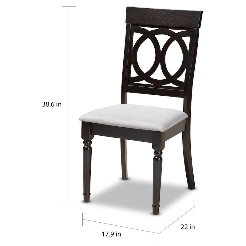 Lot de 4 chaises de salle à manger modernes en tissu Copper Grove Taizz