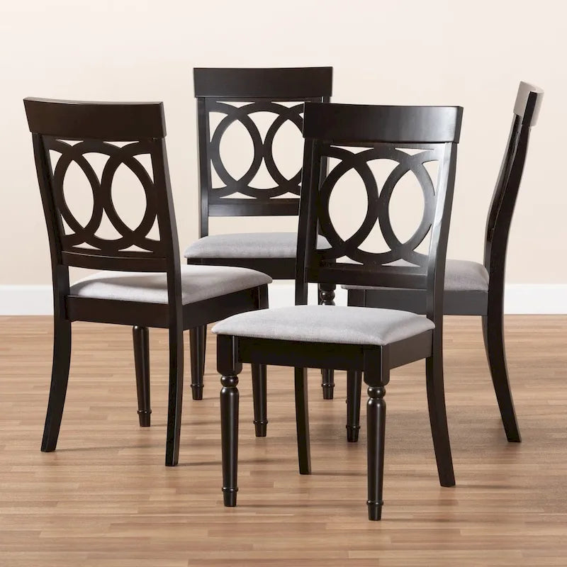 Lot de 4 chaises de salle à manger modernes en tissu Copper Grove Taizz