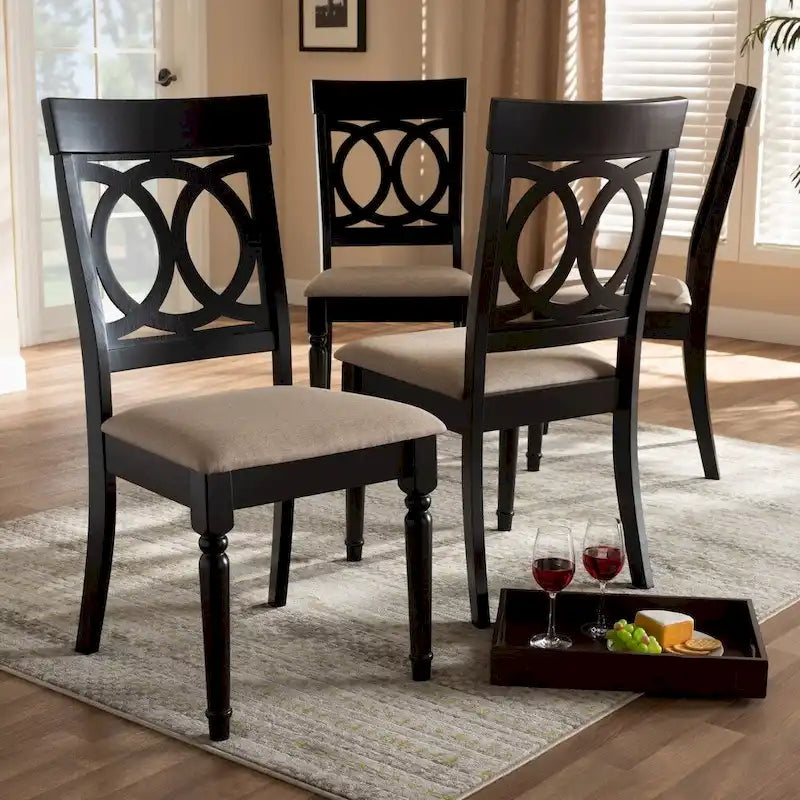 Lot de 4 chaises de salle à manger modernes en tissu Copper Grove Taizz