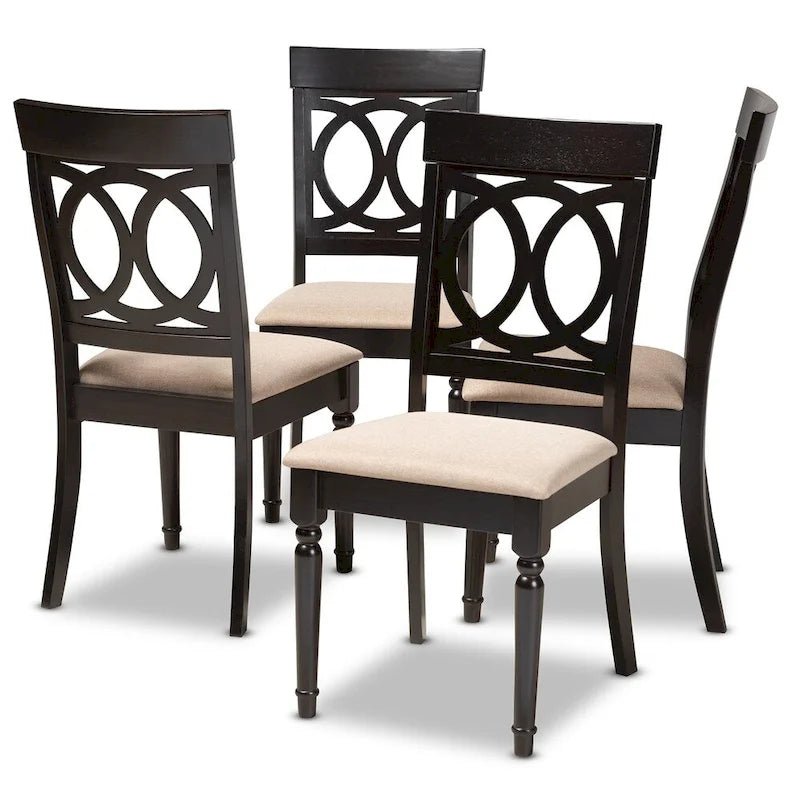 Lot de 4 chaises de salle à manger modernes en tissu Copper Grove Taizz
