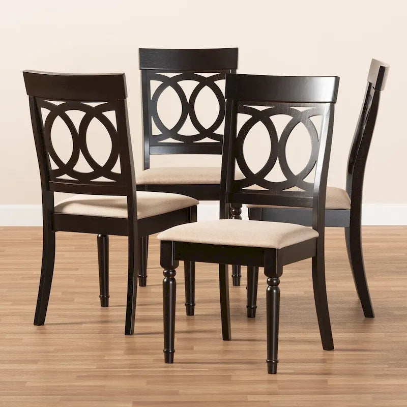 Lot de 4 chaises de salle à manger modernes en tissu Copper Grove Taizz