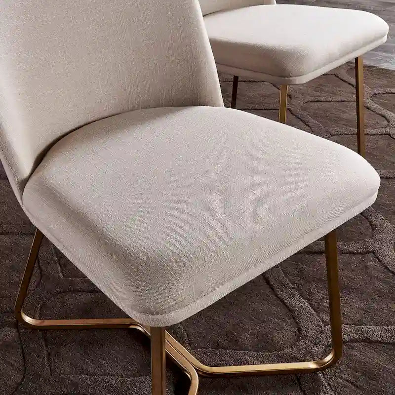 Chaise de salle à manger Cheyenne en métal doré (lot de 2) par iNSPIRE Q Modern