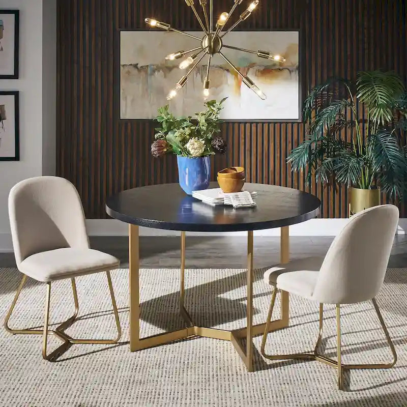 Chaise de salle à manger Cheyenne en métal doré (lot de 2) par iNSPIRE Q Modern