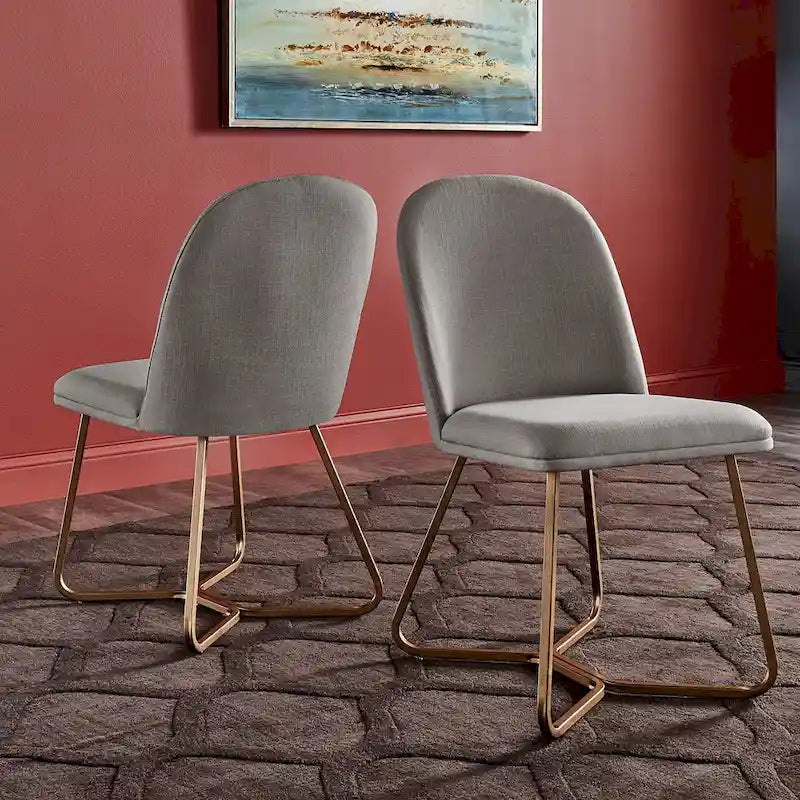 Chaise de salle à manger Cheyenne en métal doré (lot de 2) par iNSPIRE Q Modern