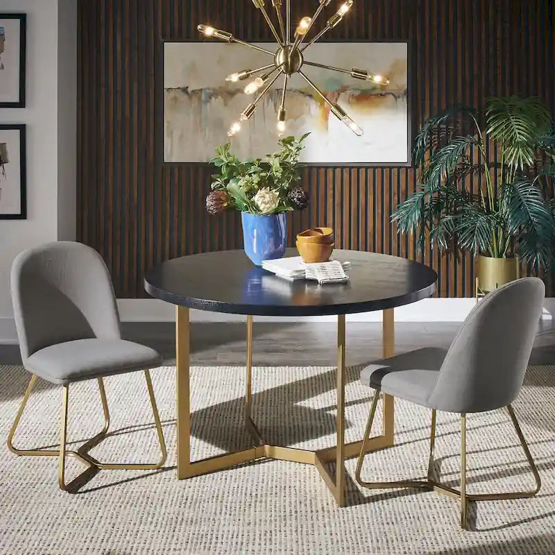 Chaise de salle à manger Cheyenne en métal doré (lot de 2) par iNSPIRE Q Modern