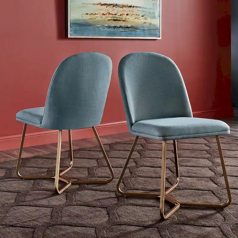 Chaise de salle à manger Cheyenne en métal doré (lot de 2) par iNSPIRE Q Modern