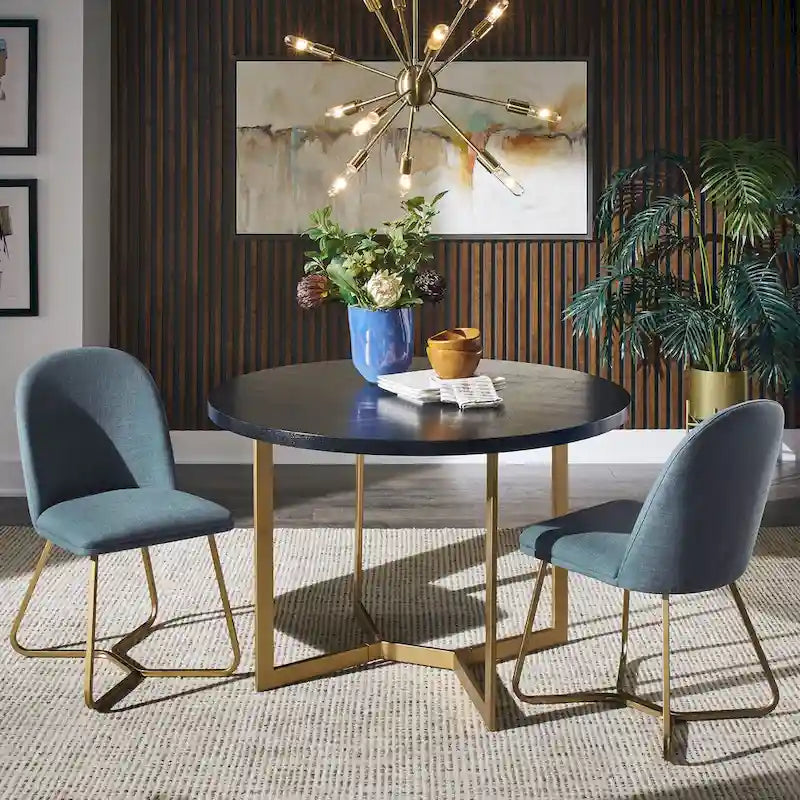 Chaise de salle à manger Cheyenne en métal doré (lot de 2) par iNSPIRE Q Modern