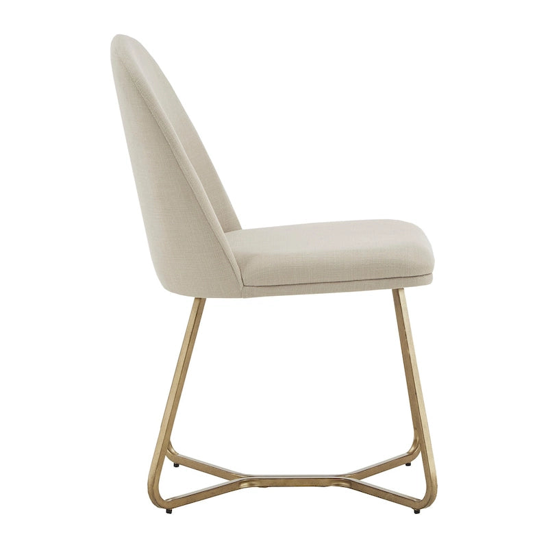 Chaise de salle à manger Cheyenne en métal doré (lot de 2) par iNSPIRE Q Modern