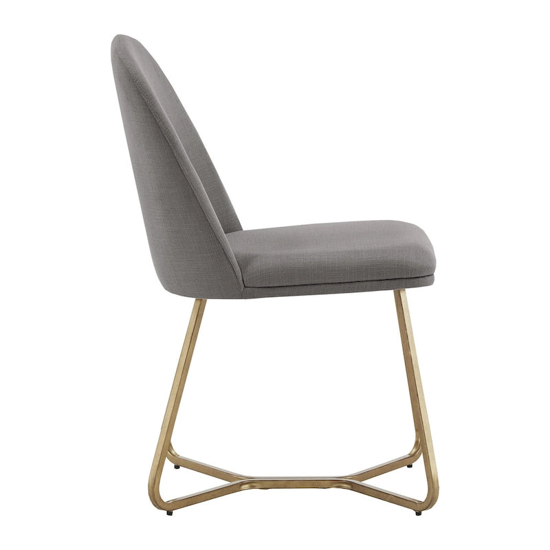 Chaise de salle à manger Cheyenne en métal doré (lot de 2) par iNSPIRE Q Modern