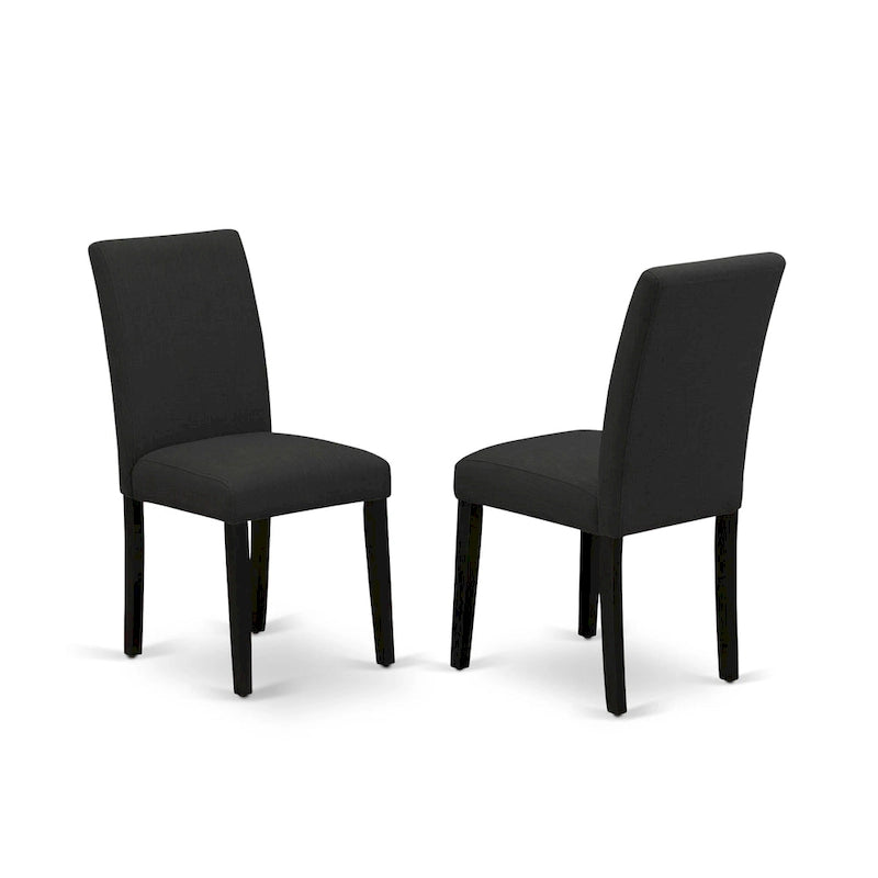 East West Furniture Ensemble de salle à manger - une table de salle à manger et des chaises rembourrées en tissu de lin de couleur noire, noir (option de pièces)