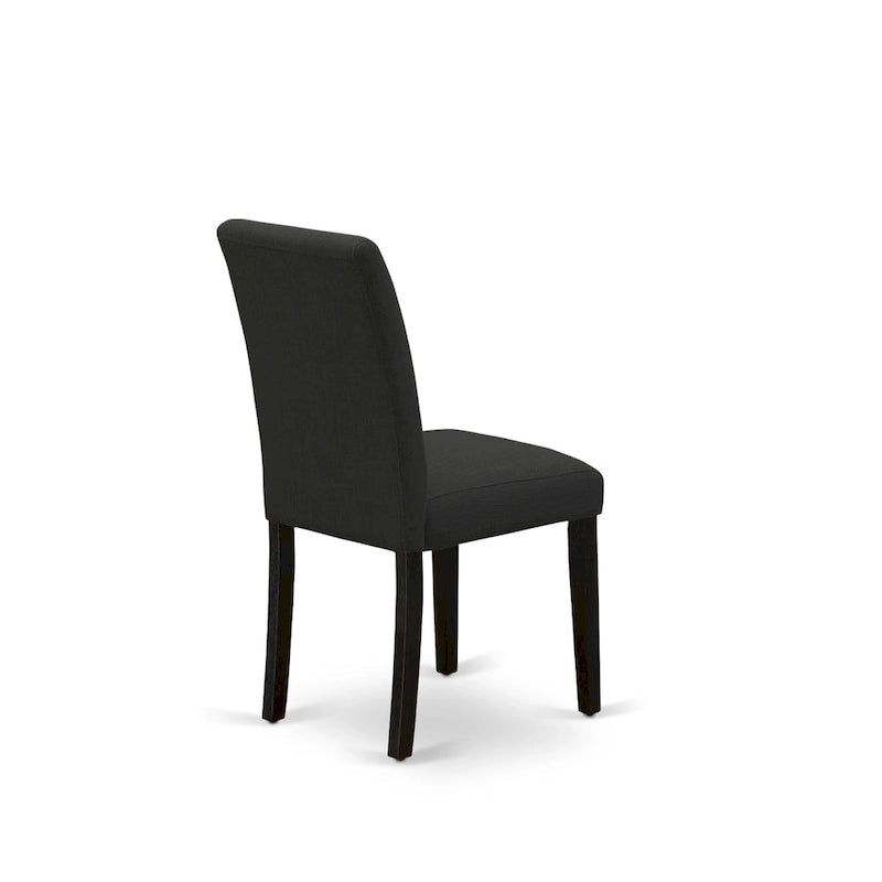 East West Furniture Ensemble de salle à manger - une table de salle à manger et des chaises rembourrées en tissu de lin de couleur noire, noir (option de pièces)