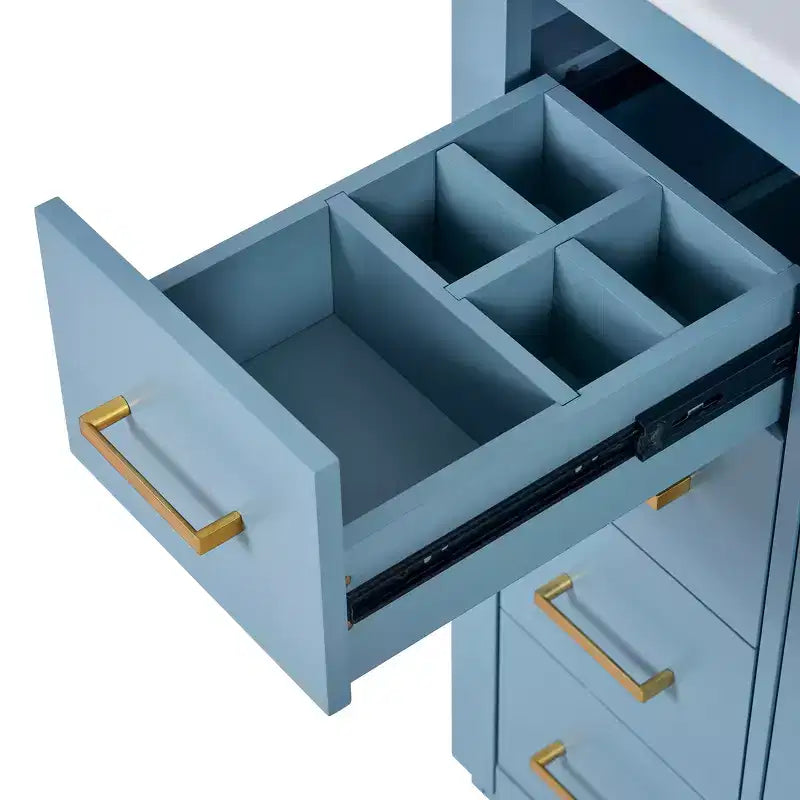Meuble-lavabo de salle de bain 30 pouces à vasque simple avec armoire et 3 tiroirs – Noir / Bleu / Vert / Indigo / Blanc