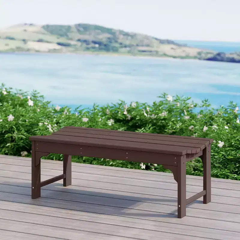 Banc extérieur WestinTrends sans dossier toutes saisons pour patio et jardin