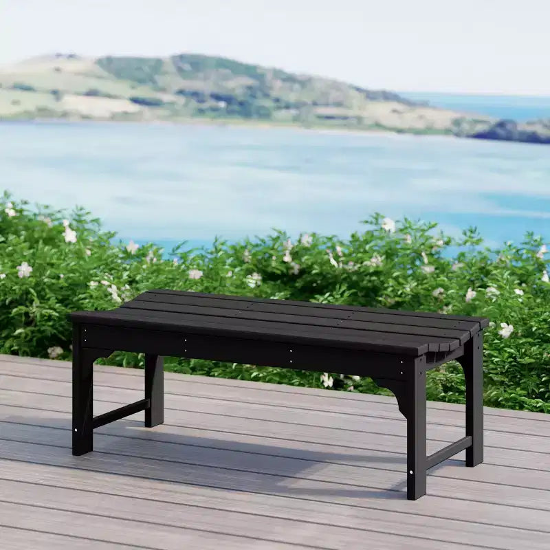 Banc extérieur WestinTrends sans dossier toutes saisons pour patio et jardin