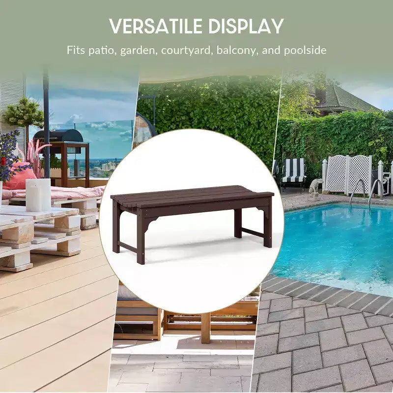 Banc extérieur WestinTrends sans dossier toutes saisons pour patio et jardin