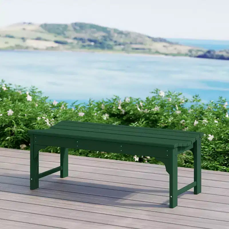 Banc extérieur WestinTrends sans dossier toutes saisons pour patio et jardin