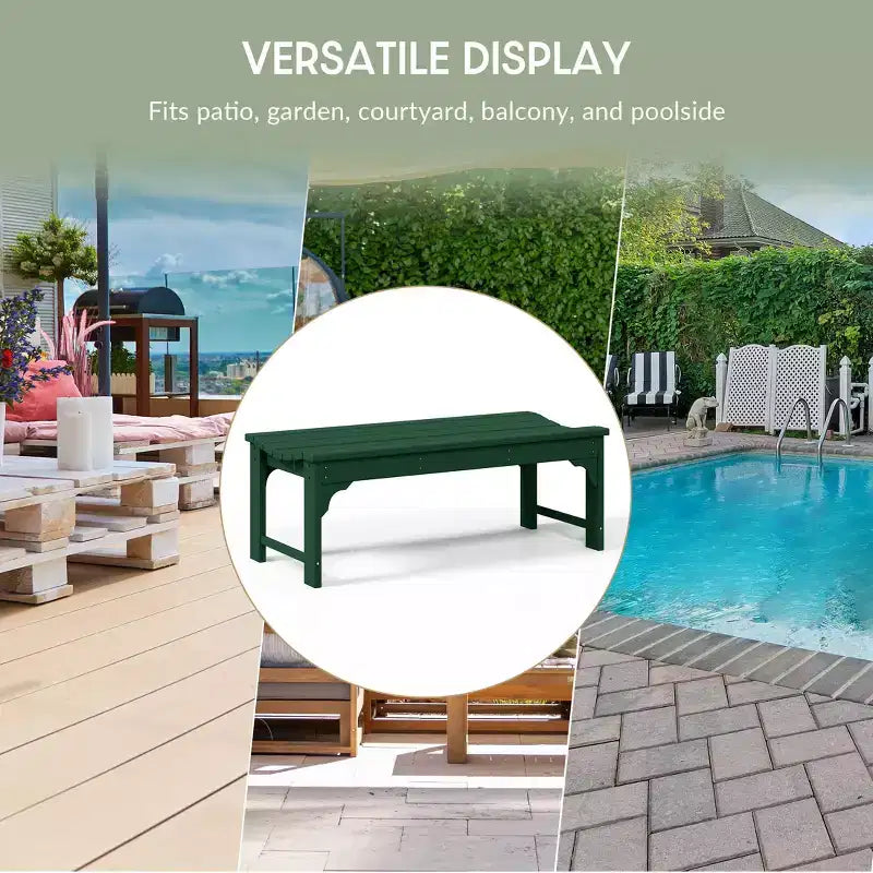 Banc extérieur WestinTrends sans dossier toutes saisons pour patio et jardin