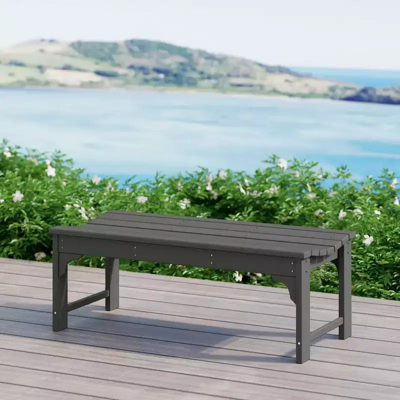 Banc extérieur WestinTrends sans dossier toutes saisons pour patio et jardin