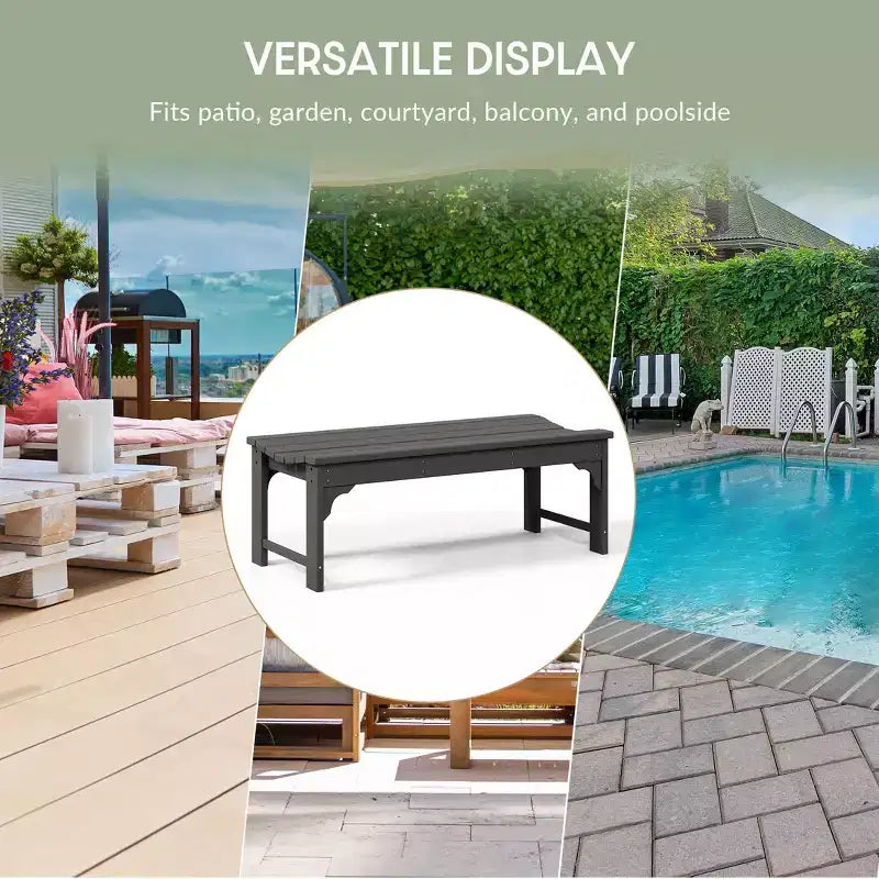 Banc extérieur WestinTrends sans dossier toutes saisons pour patio et jardin