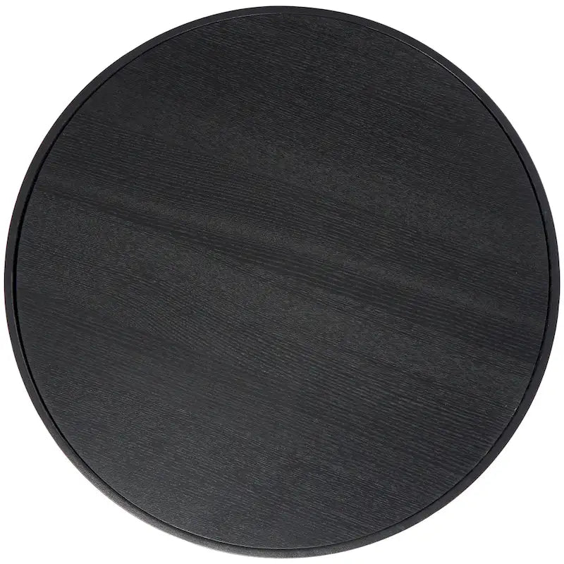 Table d'appoint ou table basse avec cadre géométrique en métal ouvert, 1 étagère, pieds dorés et décor Roche River noir