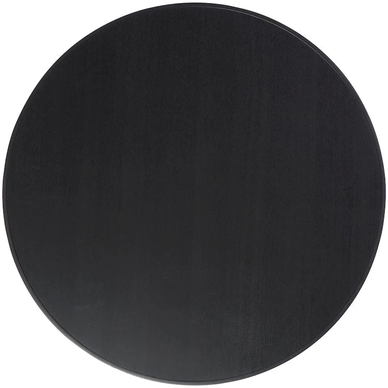 Table d'appoint ou table basse avec cadre géométrique en métal ouvert, 1 étagère, pieds dorés et décor Roche River noir
