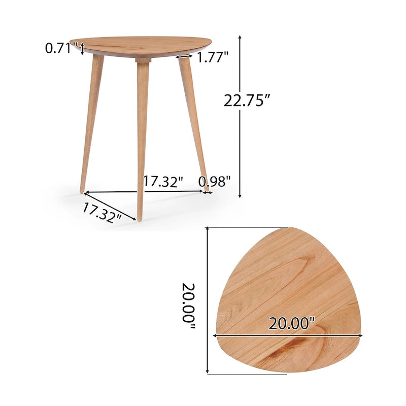 Table d'appoint en bois Naja Mid-Century de Christopher Knight Home - 20 L x 20 l x 22,75 H