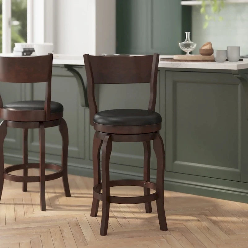 Tabouret de comptoir pivotant commercial en bois rembourré