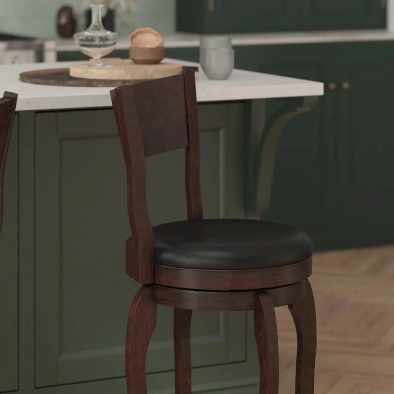 Tabouret de comptoir pivotant commercial en bois rembourré