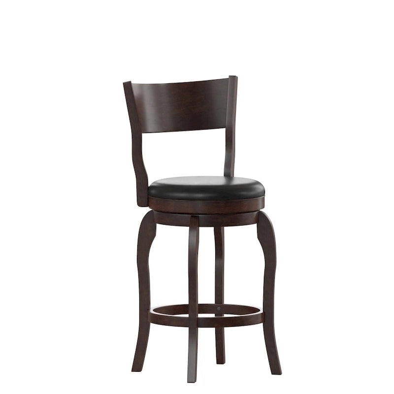 Tabouret de comptoir pivotant commercial en bois rembourré