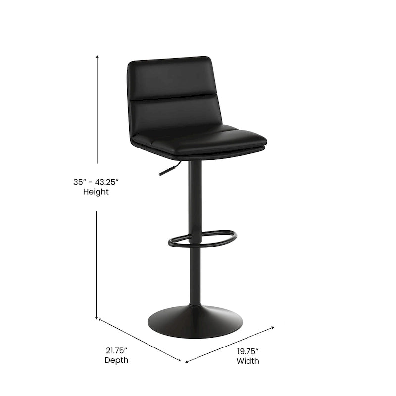 Ensemble de 2 tabourets de bar commerciaux sans accoudoirs, hauteur réglable