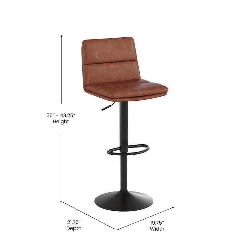 Ensemble de 2 tabourets de bar commerciaux sans accoudoirs, hauteur réglable