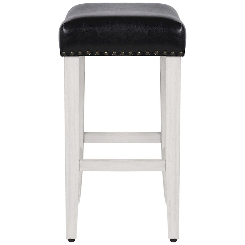 Tabouret de comptoir Jameson en polyester rembourré blanc antique, 24 pouces