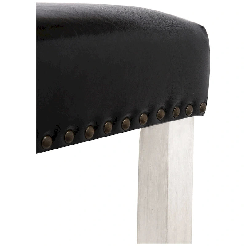 Tabouret de comptoir Jameson en polyester rembourré blanc antique, 24 pouces