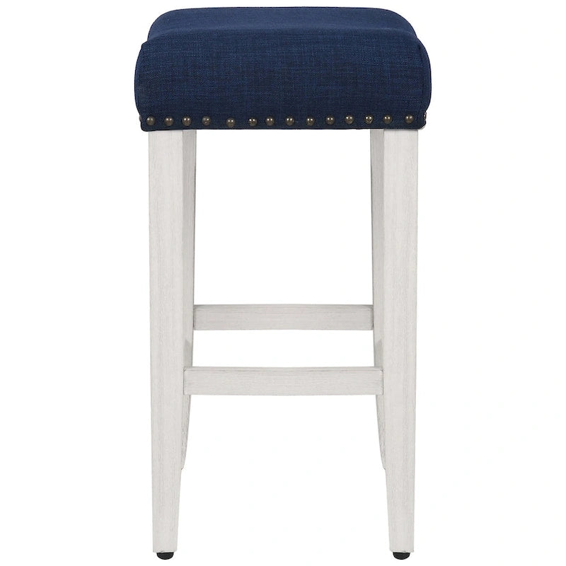Tabouret de comptoir Jameson en polyester rembourré blanc antique, 24 pouces