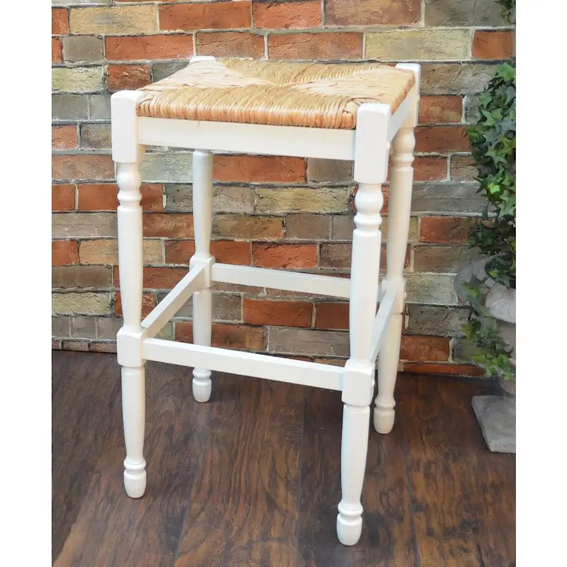 Tabouret de bar Morgan de 76 cm, blanc antique