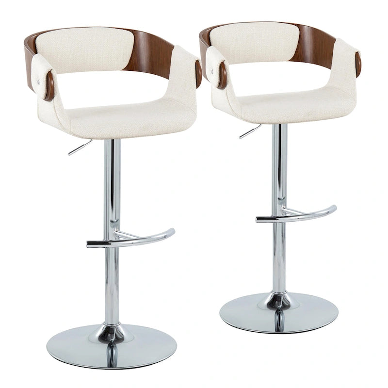 Tabouret de bar réglable Carson Carrington Gavle avec repose-pieds en T arrondi (lot de 2)