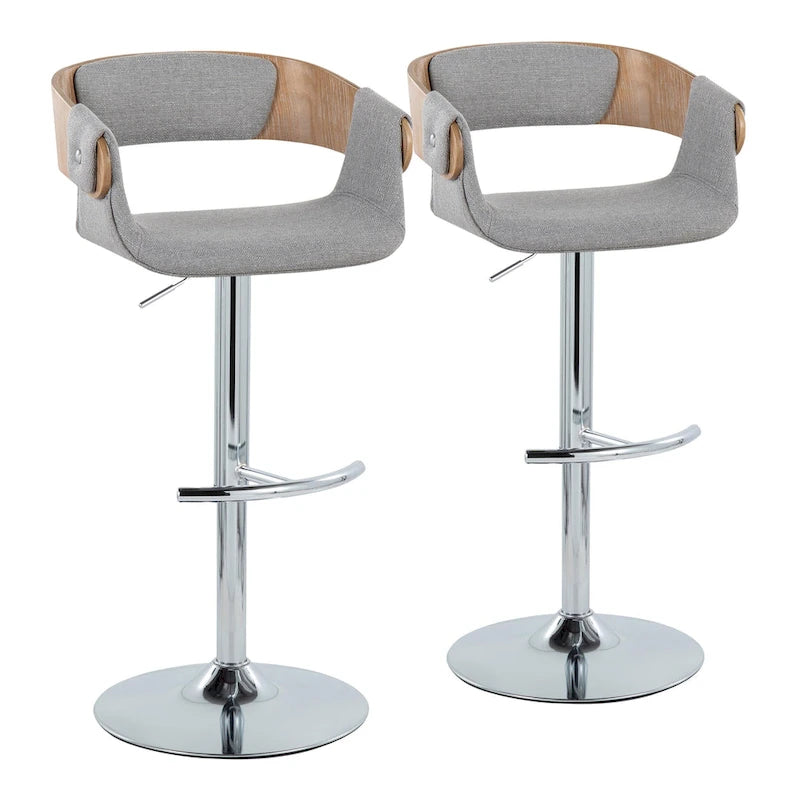 Tabouret de bar réglable Carson Carrington Gavle avec repose-pieds en T arrondi (lot de 2)