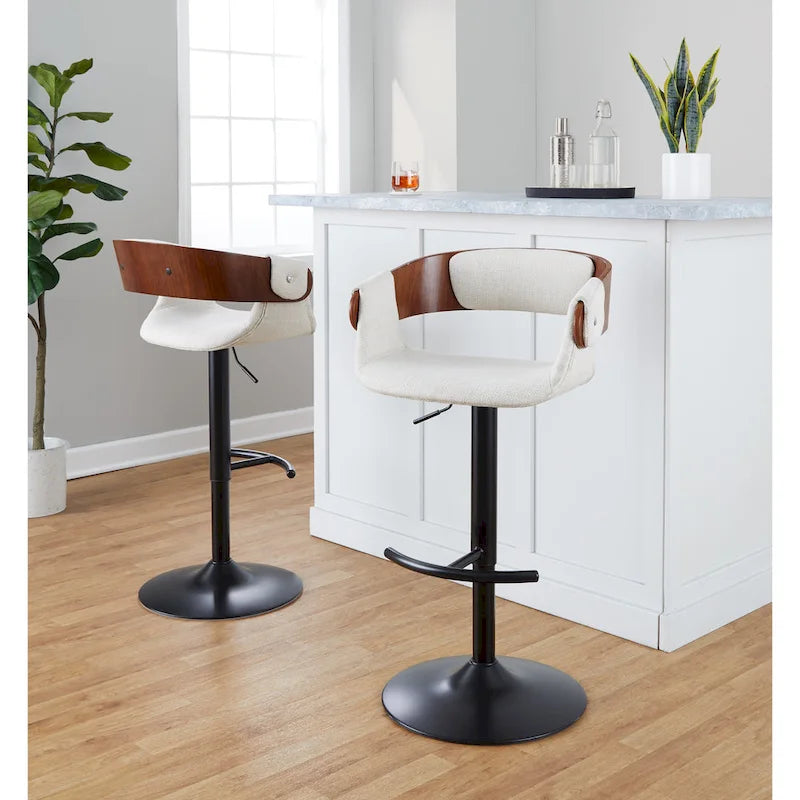 Tabouret de bar réglable Carson Carrington Gavle avec repose-pieds en T arrondi (lot de 2)