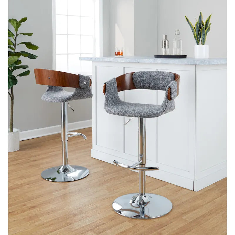 Tabouret de bar réglable Carson Carrington Gavle avec repose-pieds en T arrondi (lot de 2)