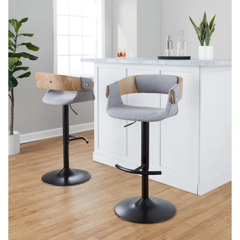 Tabouret de bar réglable Carson Carrington Gavle avec repose-pieds en T arrondi (lot de 2)