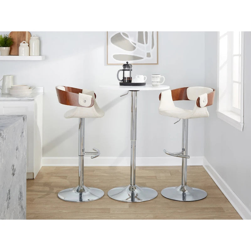 Tabouret de bar réglable Carson Carrington Gavle avec repose-pieds en T arrondi (lot de 2)