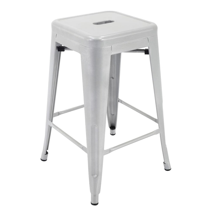 Tabouret de comptoir de terrasse en métal Athos Carbon Loft pour l'intérieur et l'extérieur (lot de 4)