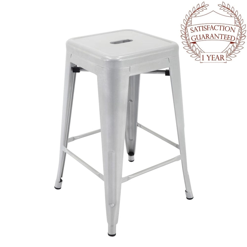 Tabouret de comptoir de terrasse en métal Athos Carbon Loft pour l'intérieur et l'extérieur (lot de 4)
