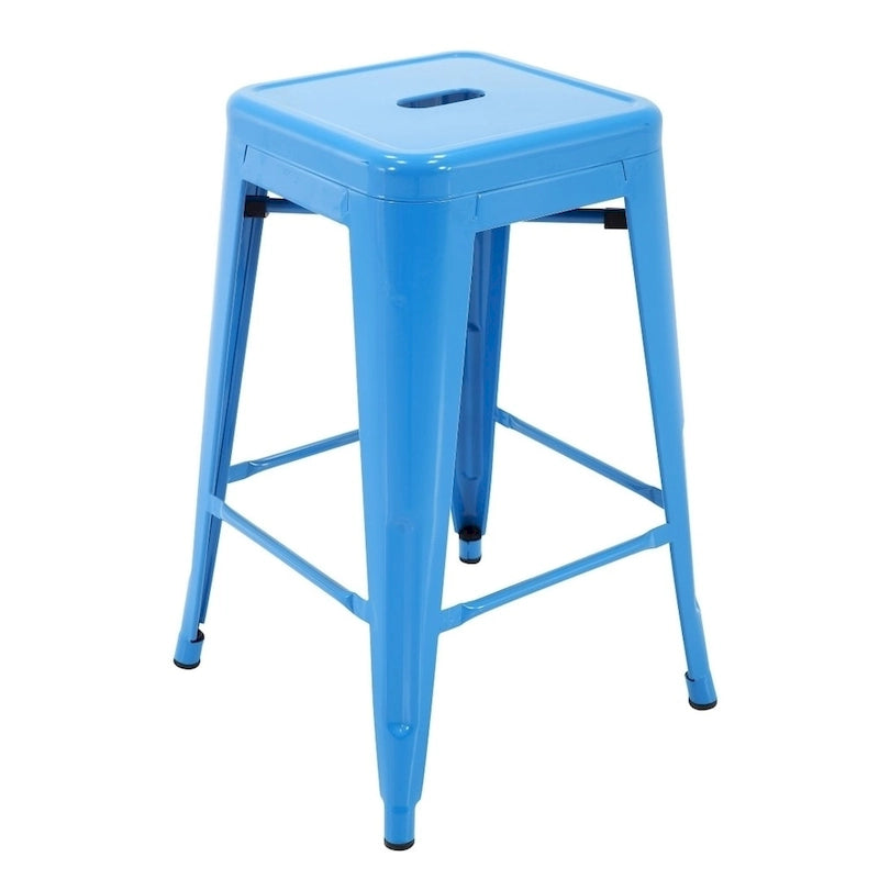 Tabouret de comptoir de terrasse en métal Athos Carbon Loft pour l'intérieur et l'extérieur (lot de 4)