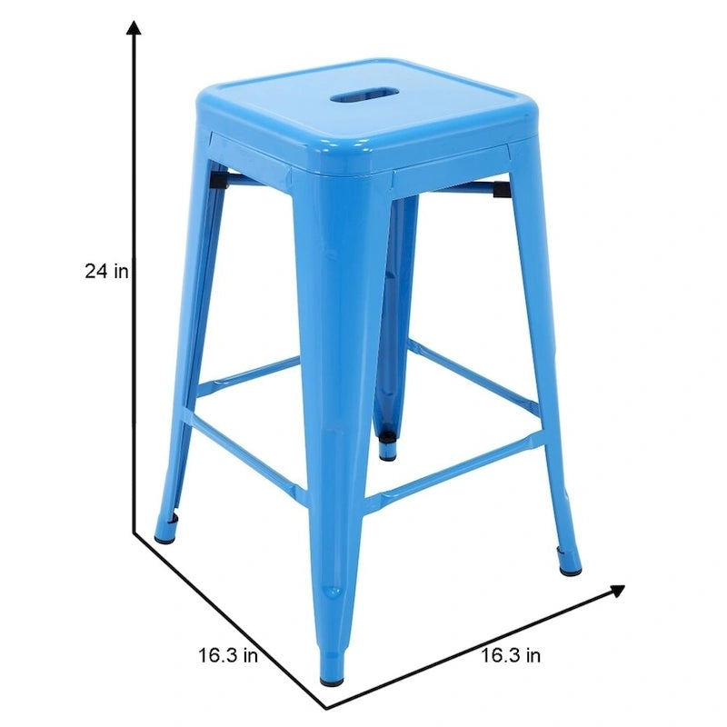 Tabouret de comptoir de terrasse en métal Athos Carbon Loft pour l'intérieur et l'extérieur (lot de 4)