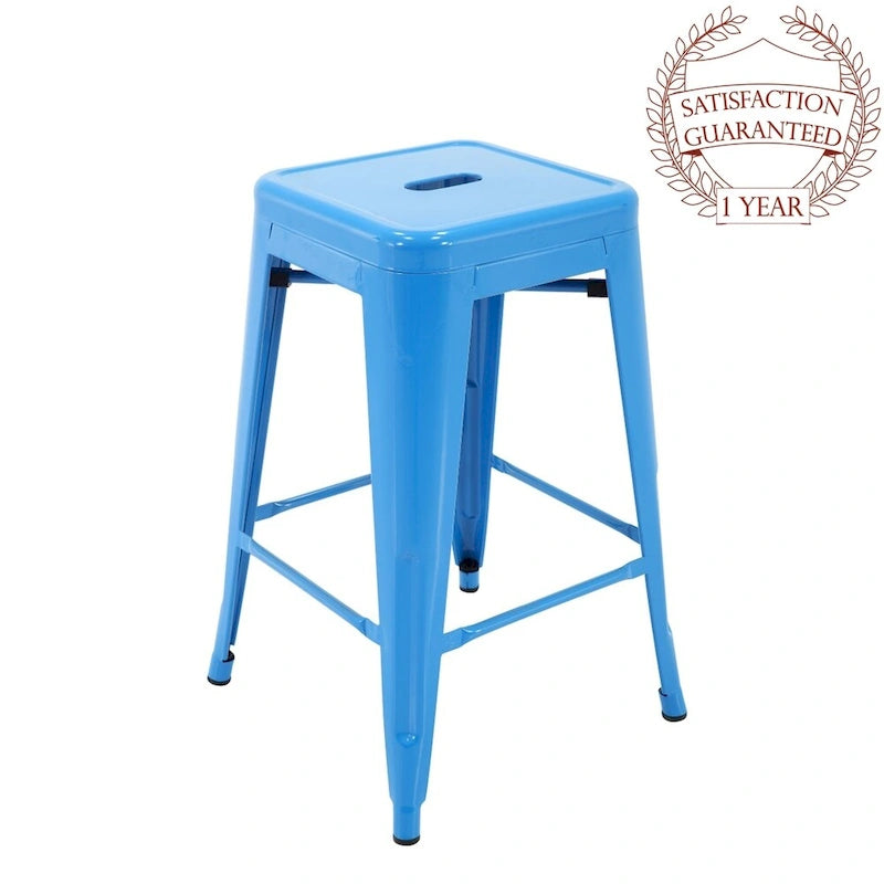 Tabouret de comptoir de terrasse en métal Athos Carbon Loft pour l'intérieur et l'extérieur (lot de 4)