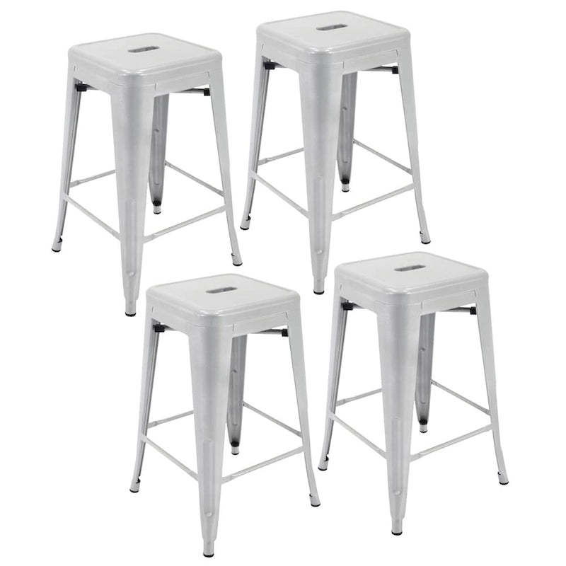 Tabouret de comptoir de terrasse en métal Athos Carbon Loft pour l'intérieur et l'extérieur (lot de 4)
