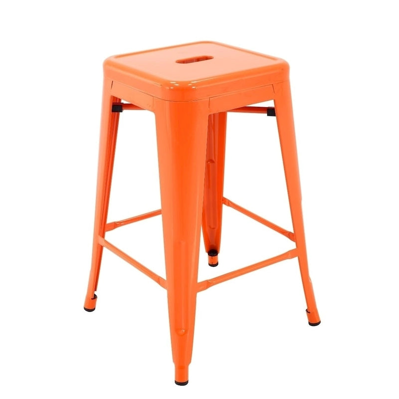 Tabouret de comptoir de terrasse en métal Athos Carbon Loft pour l'intérieur et l'extérieur (lot de 4)
