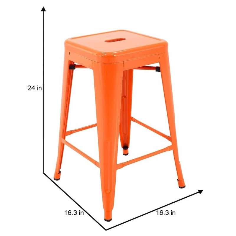 Tabouret de comptoir de terrasse en métal Athos Carbon Loft pour l'intérieur et l'extérieur (lot de 4)