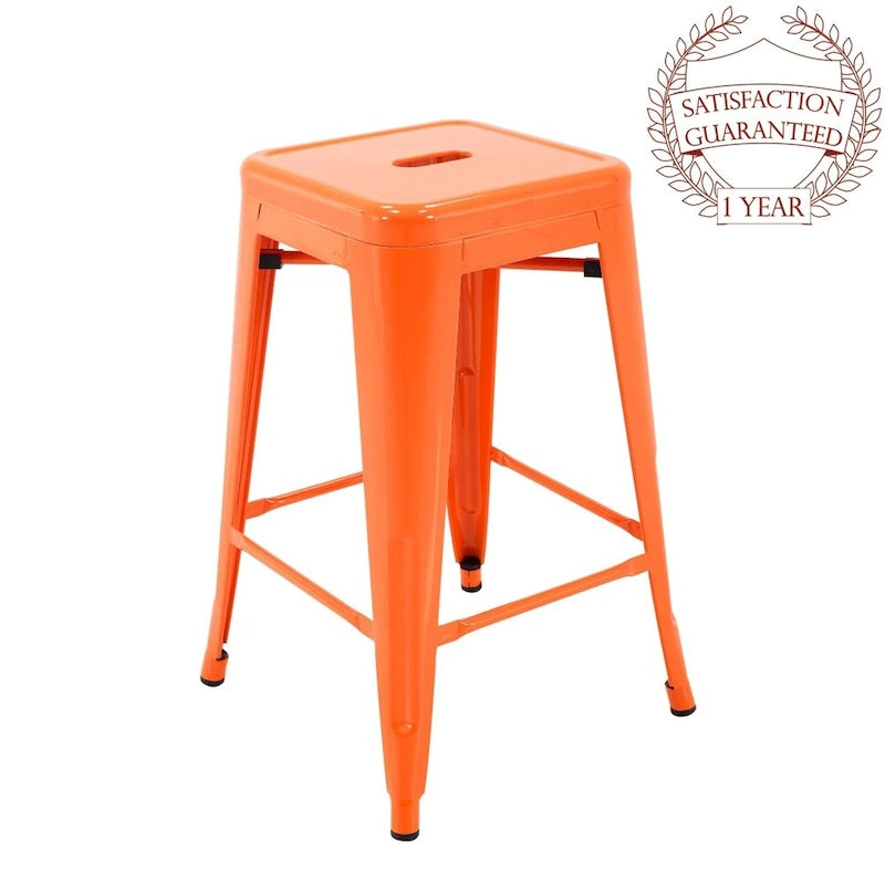 Tabouret de comptoir de terrasse en métal Athos Carbon Loft pour l'intérieur et l'extérieur (lot de 4)